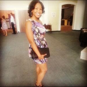 Multiprint one shoulder dress